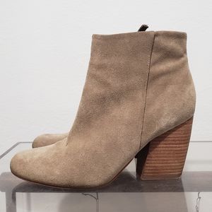 Crown Vintage  Short Suede Booties -  Sand Color Size 8M